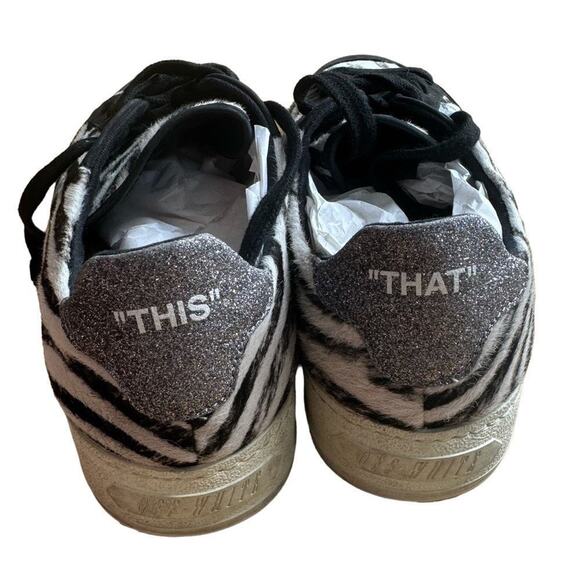 Off-White Low-Top Zebra Arrow Leather Sneakers, Size 40 (US Women’s 10) - Picture 9 of 13